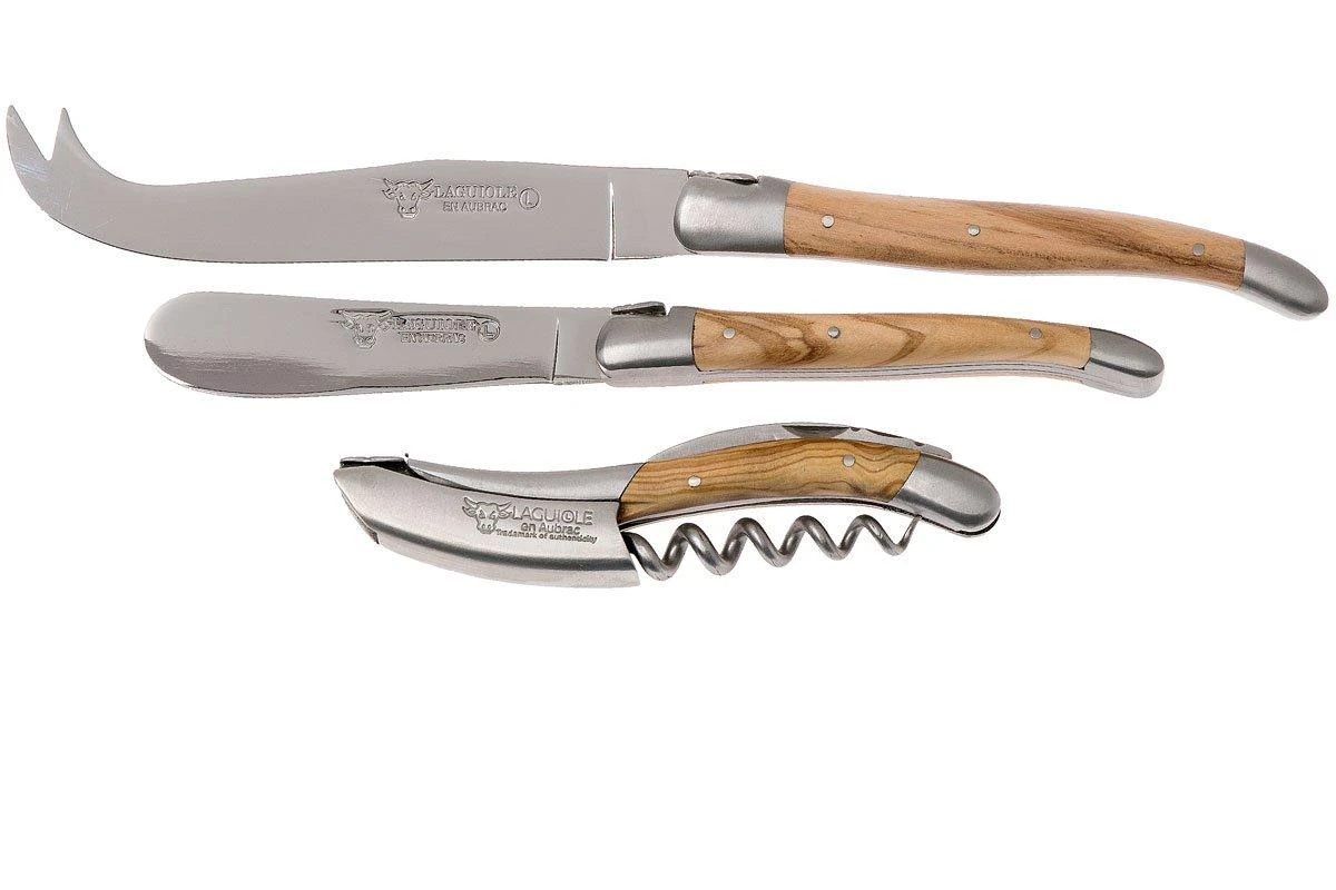 Laguiole En Aubrac Ensemble Vin/fromage 3 Pièces Olivier, SFV99OLIH 1 Laguiole En Aubrac Ensemble Vin/fromage 3 Pièces Olivier, SFV99OLIH