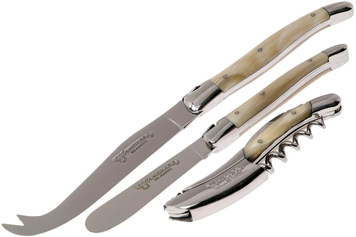 Laguiole En Aubrac Ensemble Vin/fromage 3 Pièces Corne, SFV99PCIH 2 Laguiole En Aubrac Ensemble Vin/fromage 3 Pièces Corne, SFV99PCIH – Image 2