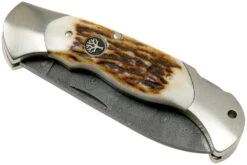 Böker Scout Spearpoint Stag Damascus 112201DAM Corne De Cerf, Couteau De Poche -Pas Cher Lame Pro Magasin BO112201DAM 04 boker
