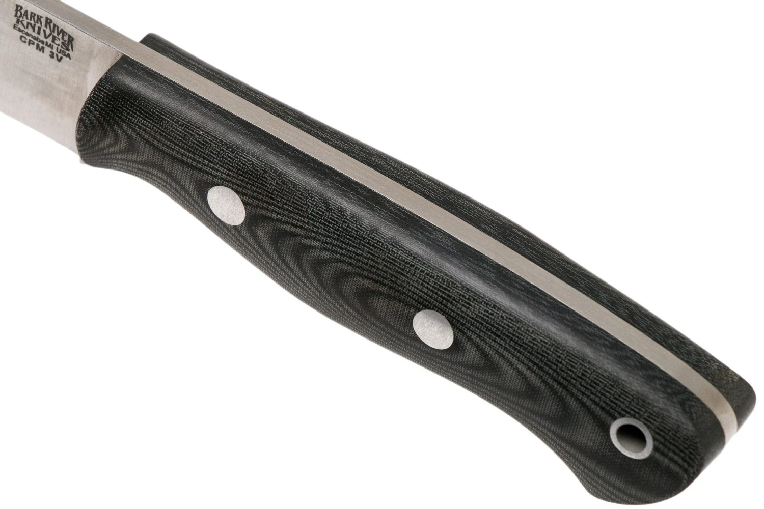 Bark River Mini Aurora CPM 3V, Black Linen Matte Micarta, Hollow Pins 5 Bark River Mini Aurora CPM 3V, Black Linen Matte Micarta, Hollow Pins – Image 5