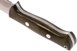 Bark River Bravo 1 CPM 3V Rampless, Green Canvas Micarta, Brown Sheath -Pas Cher Lame Pro Magasin BRK07 121GNC RS 04 bark river bravo brk07 121gnc rs 04