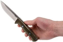 Bark River Bravo 1 CPM 3V Rampless, Green Canvas Micarta, Brown Sheath -Pas Cher Lame Pro Magasin BRK07 121GNC RS 06 bark river bravo brk07 121gnc rs 06