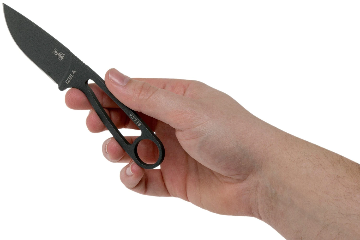 ESEE Izula Tactical Gunsmoke IZULA-TG-B Couteau De Cou Avec étui Noir, Plaquettes De Manche Et Clip Ceinture 3 ESEE Izula Tactical Gunsmoke IZULA-TG-B Couteau De Cou Avec étui Noir, Plaquettes De Manche Et Clip Ceinture – Image 3
