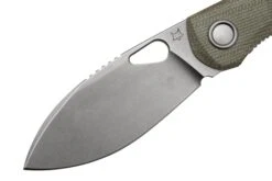 Fox Chilin FX-530-MOD Stonewashed M398, OD Green Micarta, Couteau De Poche, Jesper Voxnaes Design -Pas Cher Lame Pro Magasin FOFX 530 MOD 03 fox