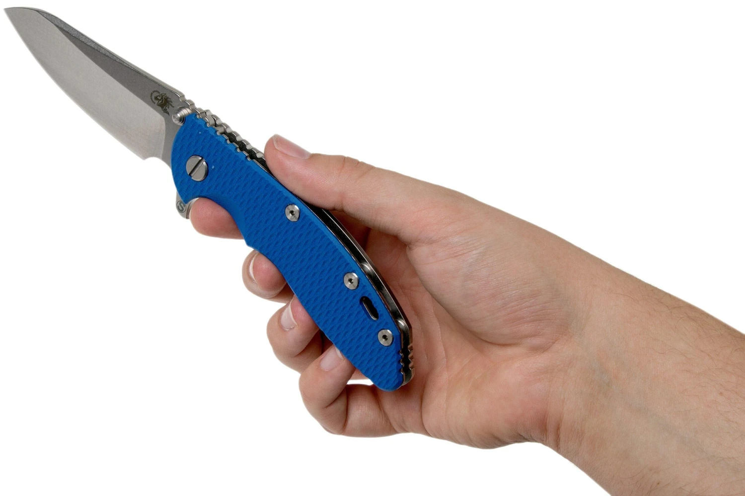Rick Hinderer XM18 3.5" Skinny Sheepsfoot 20CV, Couteau De Poche Blue G10 8 Rick Hinderer XM18 3.5" Skinny Sheepsfoot 20CV, Couteau De Poche Blue G10 – Image 8