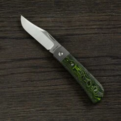 Jack Wolf Benny's Clip CamoCarbon Toxic Green, BENNY-01-CCTG, Couteau De Poche Slipjoint