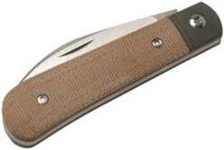 Jack Wolf Laid Back Jack, Natural Canvas Micarta LAIDB-01-NAT Couteau De Poche Slipjoint -Pas Cher Lame Pro Magasin JW LAIDB 01 NAT 06 jackwolf