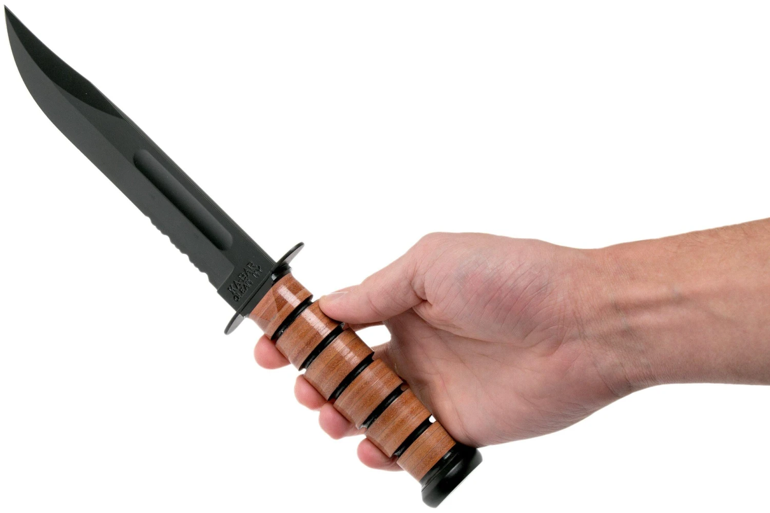 KA-BAR U.S. Army Knife 1219 Couteau à Lame Fixe Partiellement Dentelé, étui En Cuir 6 KA-BAR U.S. Army Knife 1219 Couteau à Lame Fixe Partiellement Dentelé, étui En Cuir – Image 6