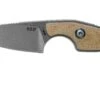 MKM Mikro 2 Wharncliffe, Stonewashed Natural Canvas Micarta Couteau De Cou, Jesper Voxnaes Design