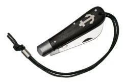 Otter Anchor Knife 172 LB Large Carbon, Smoked Oak, Stainless Anchor, Leather Strap, Couteau De Poche -Pas Cher Lame Pro Magasin OR172LB 04 otter