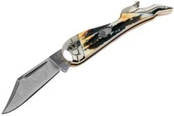 Rough Ryder Lady Leg Knife Cinnamon Stag RR2162 Damascus Slipjoint Couteau De Poche -Pas Cher Lame Pro Magasin RY2162 03 rough ryder