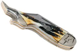 Rough Ryder Lady Leg Knife Cinnamon Stag RR2162 Damascus Slipjoint Couteau De Poche -Pas Cher Lame Pro Magasin RY2162 04 rough ryder