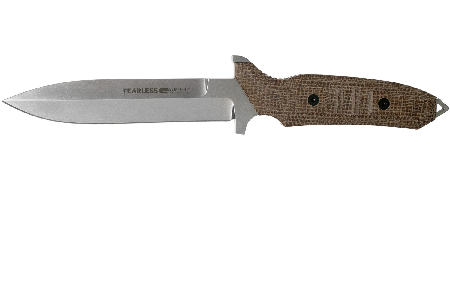 Viper Fearless VT4018CM Sleipner Stonewashed, Brown Canvas Micarta, Couteau Fixe, Rumici Design 1 Viper Fearless VT4018CM Sleipner Stonewashed, Brown Canvas Micarta, Couteau Fixe, Rumici Design
