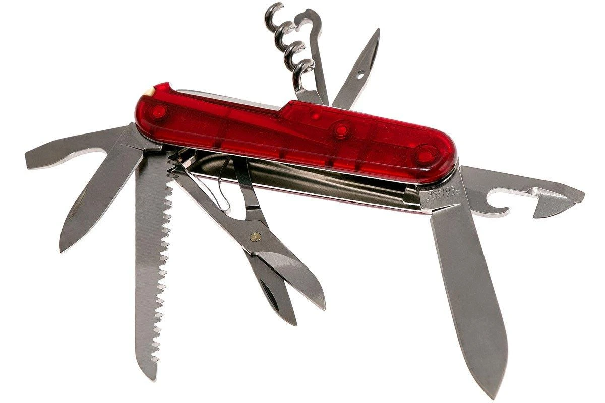 Victorinox Huntsman Rouge Transparent 1.3713.T Couteau Suisse 2 Victorinox Huntsman Rouge Transparent 1.3713.T Couteau Suisse â Image 2