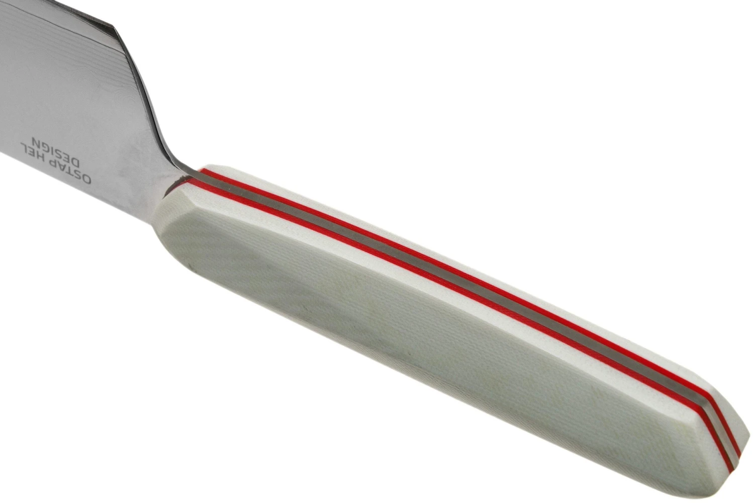 Xin Cutlery XinCore XC127 White G10, Red Liners, Damascus, Couteau De Chef 21,5 Cm 4 Xin Cutlery XinCore XC127 White G10, Red Liners, Damascus, Couteau De Chef 21,5 Cm – Image 4