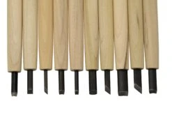 Yoshiharu W-10 Mitomoto Couteaux à Bois Japonais, Set De 10 Avec étui En Tissu -Pas Cher Lame Pro Magasin YSH 016 03 yoshiharu